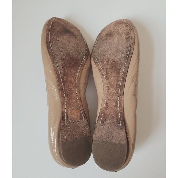 Tory Burch Caroline Tan Patent Leather Ballet Flats Size 10 shoes true to size - Picture 2 of 5